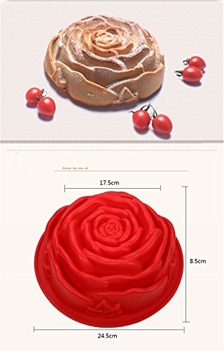 1 Stück Valentinstag Silikon Backformen Ø 24cm, FantasyDay Antihaftbeschichtet Silikon Kuchenform Muffinbackformen Brotbackform für Muffin Kuchen Pudding Torte - Hochwertige Silikonbackform Kastenform