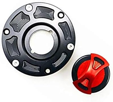 Motorbike Sports Bike CNC Gas Oil Fuel Tank Cap For Kawasaki Ninja 250 300 EX250 EX300 Z250 Z300 (Red)