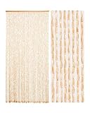 Ezcasch Cortina de cuentas de bambú y madera de 52 hebras de 35.4 x 79 pulgadas para puerta, color