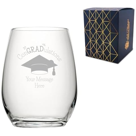 Personalised Engraved 'ConGRADulations' Wine Glass Cover