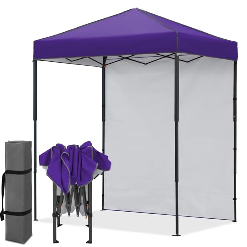 EAGLE PEAK 6x4 Instant Pop Up Canopy Tent with 1 Sidewall, Purple