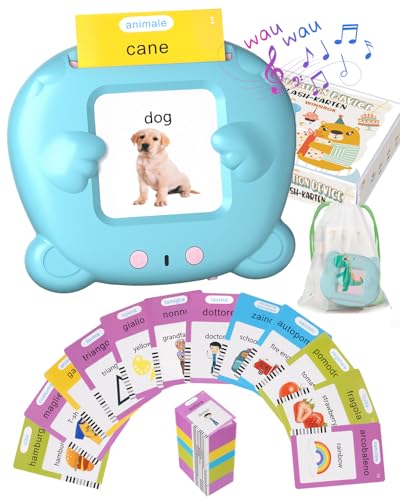 Italien Standard, Flashcard Jouets Éducatifs pour Enfants de 2-6 Ans, 112 Feuilles 224 Mots pour l'apprentissage Audio, Jouets Sensoriels Montessori pour La Logopédie De l'Autisme Bleu Italien Standard, Flashcard Jouets Éducatifs pour Enfants de 2-6 Ans, 112 Feuilles 224 Mots pour l'apprentissage Audio, Jouets Sensoriels Montessori pour La Logopédie De l'Autisme Bleu