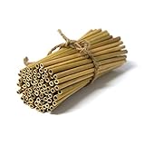IA Crafts Bamboo Sticks, Bamboo Straws, Bamboo Stakes Craft Supplies, for Crafts and DIY, Natural Bamboo Color, 5.7” – 5.9” Long and 0.15”-0.20” in Diameter