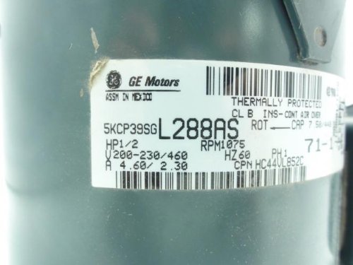 5KCP39SGL288AS - OEM Upgraded 3/4 HP 200-460v Condenser Fan Motor Fits GE Genteq