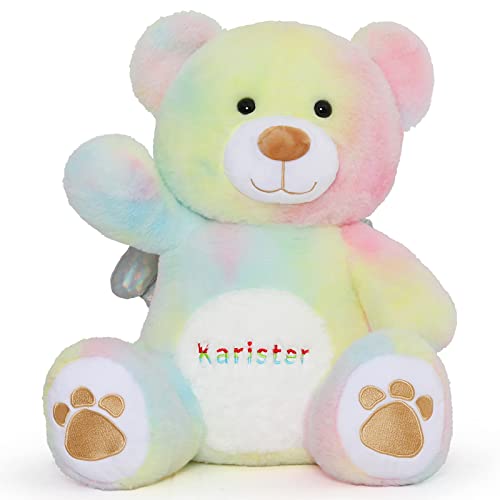 Karister Teddy Bear Stuffed Animal,Rainbow Teddy Bear For Girlfriend,Small Teddy Bear Plush Toy,Cute Teddy Bear Gift For Girl Baby Kid On Valentine’s Day,Birthday,Baby Shower,Thanksgiving,Mother's Day #TOP4