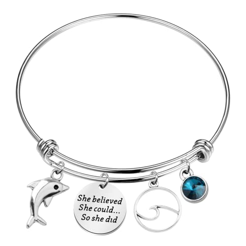 FAADBUK Dolphin Bracelet Dolphin Lover Gift She Believed She Could So She Did Inspiration Gift for Her