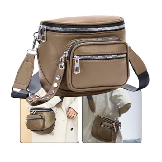 Bolsa Feminina Transversal estilo Pochete Alça Ombro Shoulder bag, alça larga, moderna, estilosa, bolsa de peito de couro sintetico, bolsa crossbody, pochete luxo (Marrom Claro)