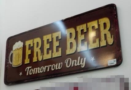 SOLO MOBILI Targa Pannello insegna Marrone Free Beer
