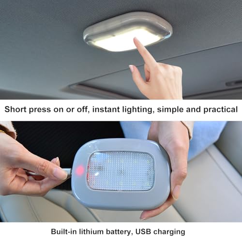Luz de Techo Automotriz LED Recargable USB Magnética Negra miniatura 4