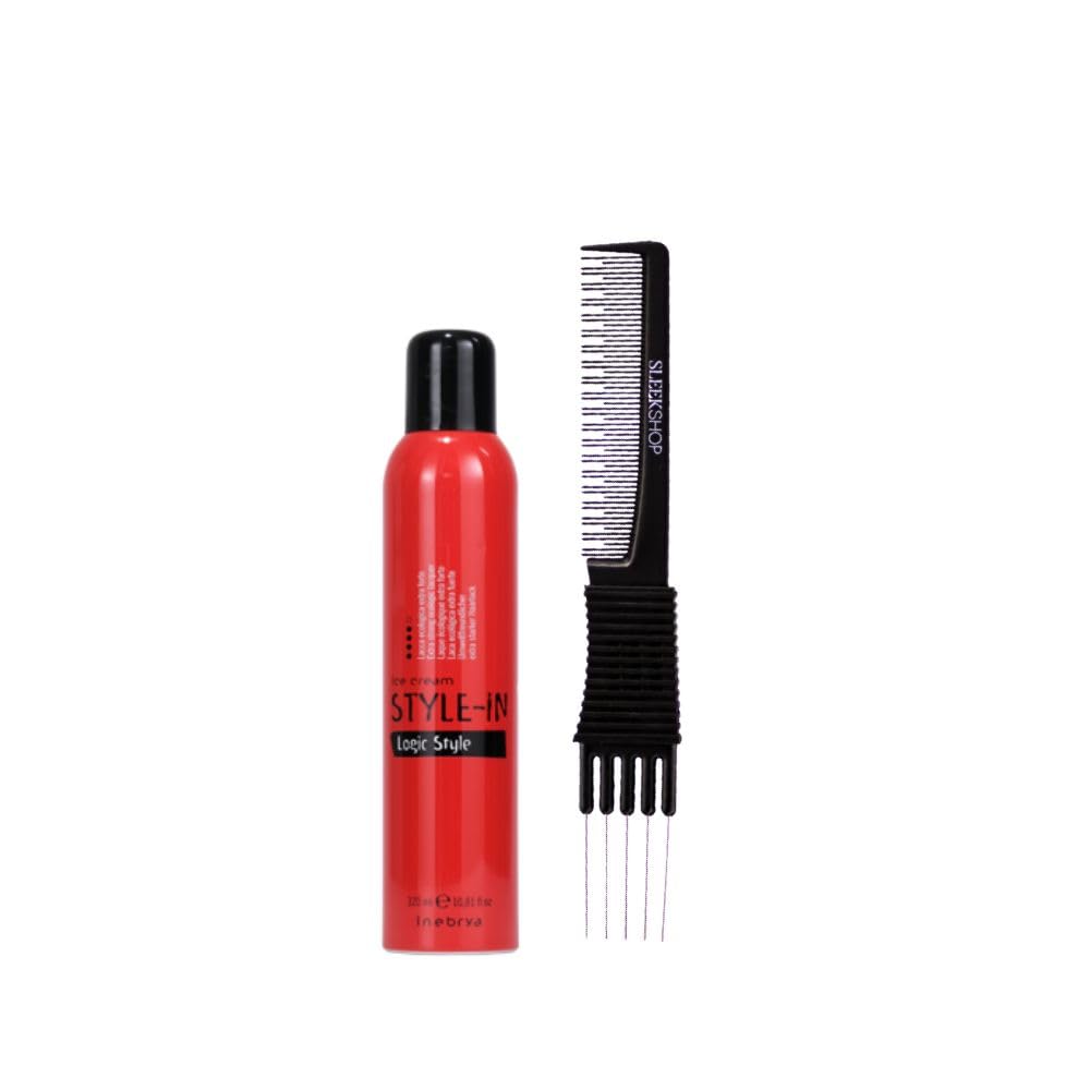 kuss Inebrya Ice Cream Style-In Logic Style (10.81 oz) with Teasing Comb Pack of 1