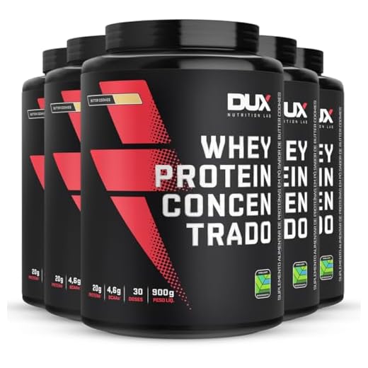 Kit 5 Whey Protein Concentrado Dux Butter Cookies 900g