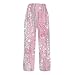 Women Capri Pants Loose Fit High Elastic Waist Spring Summer Beach Vacation Pant with Pocket Fashion Printed Outfit S-2XL Pink