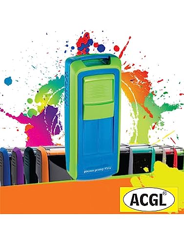 Image of Super Customized Self Ink Pri Ink Pocket (Rubber Stamp) with Your Matter (ACGL Green-Blue)