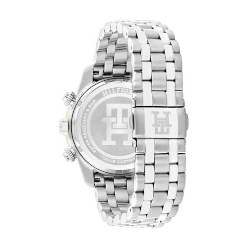 Image of Tommy Hilfiger Th85 Quartz Analog with White Dial Silver Stainless Steel Strap Watch for Men - TH1792184
