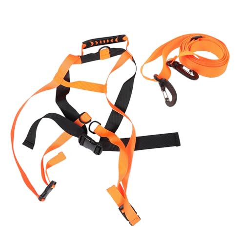 KESYOO Ski Training Belt Harness Wear-Resistant Skiing Strap Skiing Balance Strap Skating Harness Ski Strap Sturdy Ski Harness Grip Plastic Buckle Orange