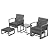 Patiorama 5 Piece Outdoor Patio Wicker Furniture Set, All Weather Grey PE Rattan Chair and Ottoman Footstool Set, W/Coffee Table, Cushions (Dark Grey) for Garden, Balcony, Porch, Space Saving Design