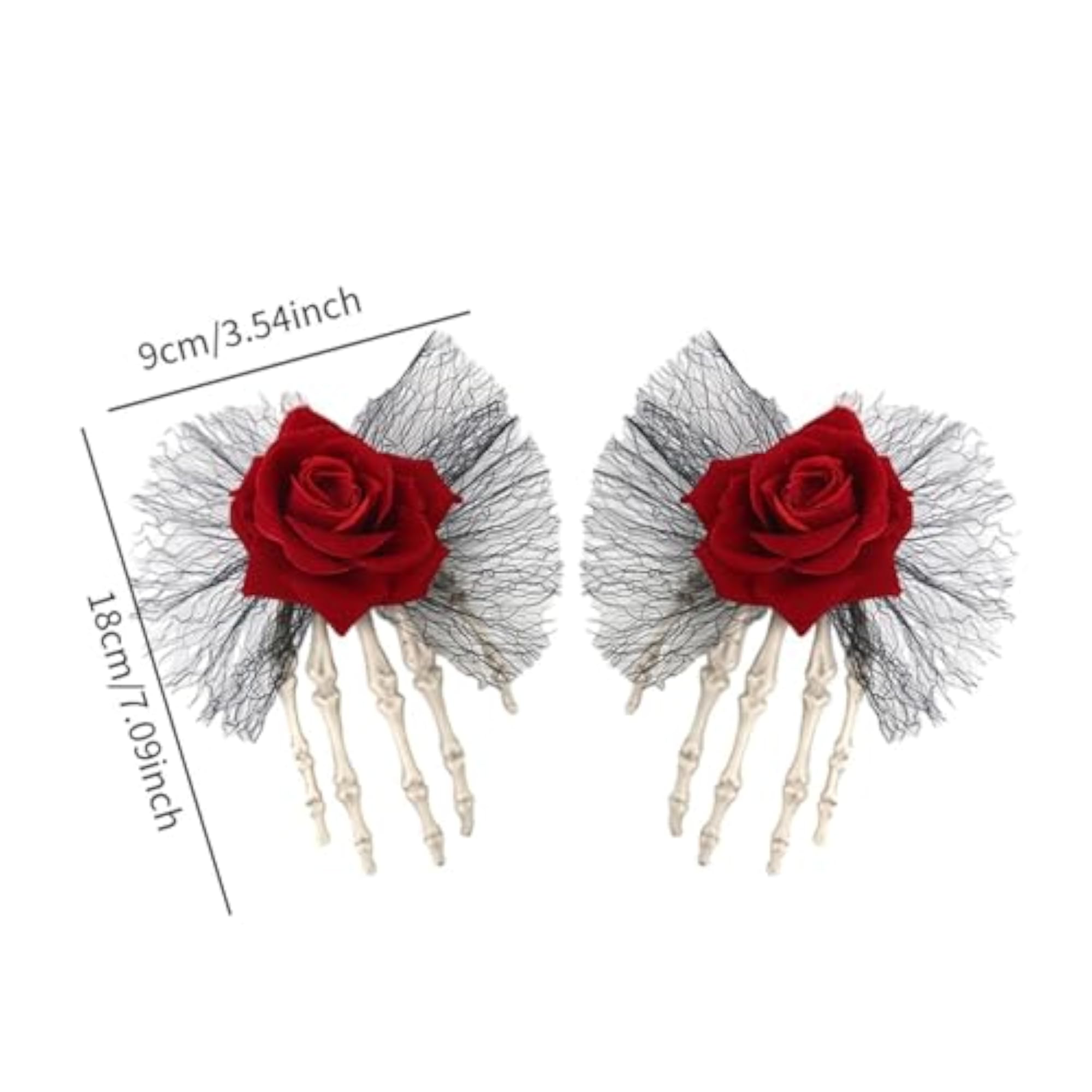 2 Pieces Red Hair Jaw Clips for Party and Cosplay