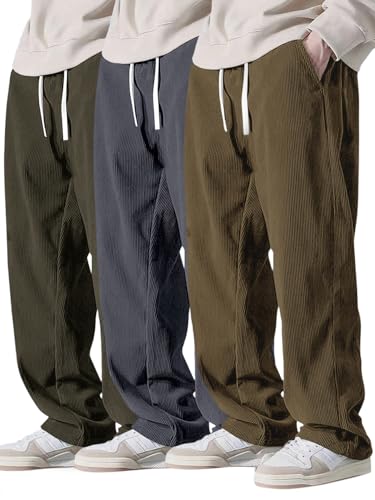 Image of Pinkmint Men's Poly Lycra Ribbed Relaxed Fit Stretchable & Comfortable Trouser | Flexible Elastic Waist with Drawstring Lower for Man
