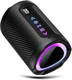 diffusori wireless pc Altoparlante Bluetooth portatile, wireless portatile, accoppiamento con un clic TWS, adatto per casa / festa / all'aperto (Nero Opaco)