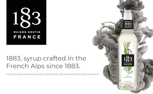 Image of 1883 Mojito Mint Syrup for Drinks, Made in France, 1 Liter Plastic Bottle