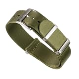 Anchor Strap Co | 20mm Premium Nylon Watch Strap | Brushed Stainless Steel Hardware | Floating Keeper | Heat-Sealed Notches | Adjustable Fit 5.75–8.5in Wrists | Comfortable | Green