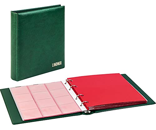 Álbum CLASSIC karat Lindner 1106M de monedas color verde con cajetín protector para coleccionistas
