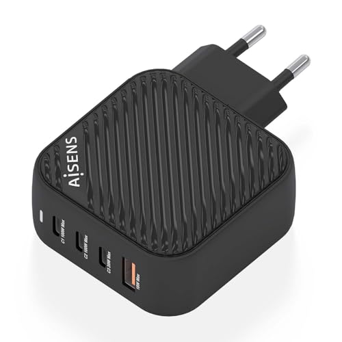 Aisens - ASCH-100W4P029-BK - Caricatore Gan 100W, 3XUSB-C PD3.0 QC4.0, 1XUSB-A QC3.0, Nero - 2