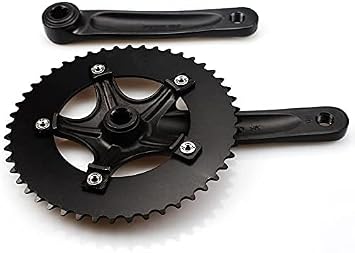 CYSKY Single Speed Crankset E-Bike Crank 170mm 130 BCD 48T/53T/56T/58T/60T Square Taper Bike Crankset for Folding e-Bike Fixed Gear Track Road Bike