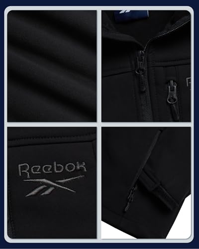 Image of Reebok Boys Fleece Jacket - Polar Fleece Lined Wind & Water Resistant Softshell Winter Jacket - Outdoor Winter Coat for Boys