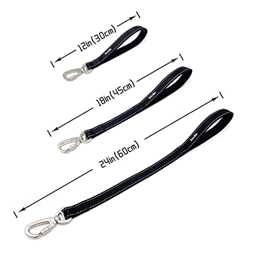 Zaler Short Dog Leash, 24 Inches Traffic Leashes For Dogs, Nylon Reflective Dog Lead With Padded Handle, Heavy Duty Pet Leash For Large And Medium Dogs (24" Black) #TOP4