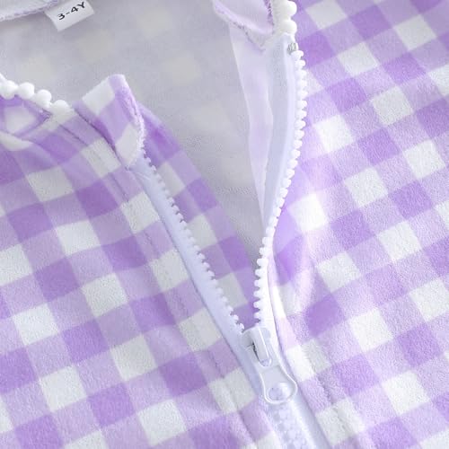 Image of Girls Hooded Terry Coverups One Piece Swimsuits Beach Stripe Trim Zip Up Fly Sleeve Swim Cover Up Swimwear