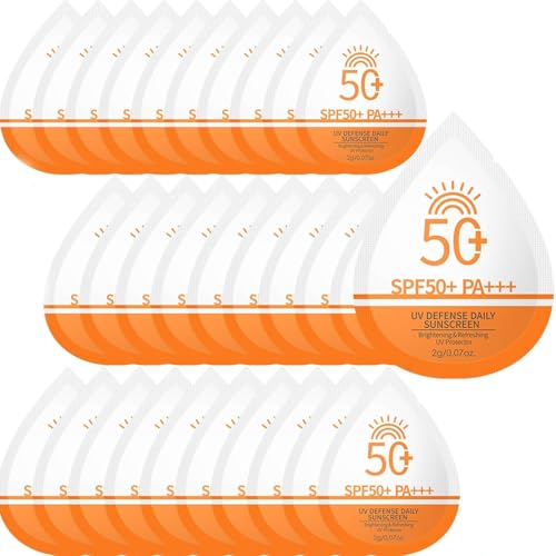 30 Pcs Mini Sunscreen SPF 50+ Travel Size Sunscreen Packets for Face & Body Mini Sunscreen Bulk for Party Favor Lightweight & Non-Greasy Water-Resistant Summer Party Gifts for Women Girls