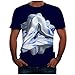 Produktbild Yowablo Tshirt T Shirts Sport Top Shirt Herren T Shirt Top Männer Sommer 3D-gedruckte Kurzarm Fashion Comfort Bluse (M,2Dunkelblau)