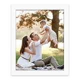 Golden State Art, 8x10 Picture Frame White - Solid Wood Picture Frame with Real Glass - Display Photos 8x10 for Wall Mounting, 1 Pack