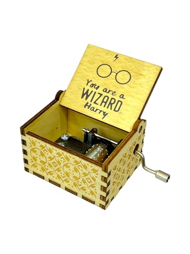 Image of Augen Music Box Gift- Wooden Music Box, Laser Engraved Vintage Music Boxes Birthday /Valentine's Day Gift Harry Wizard (Mini 11), Music