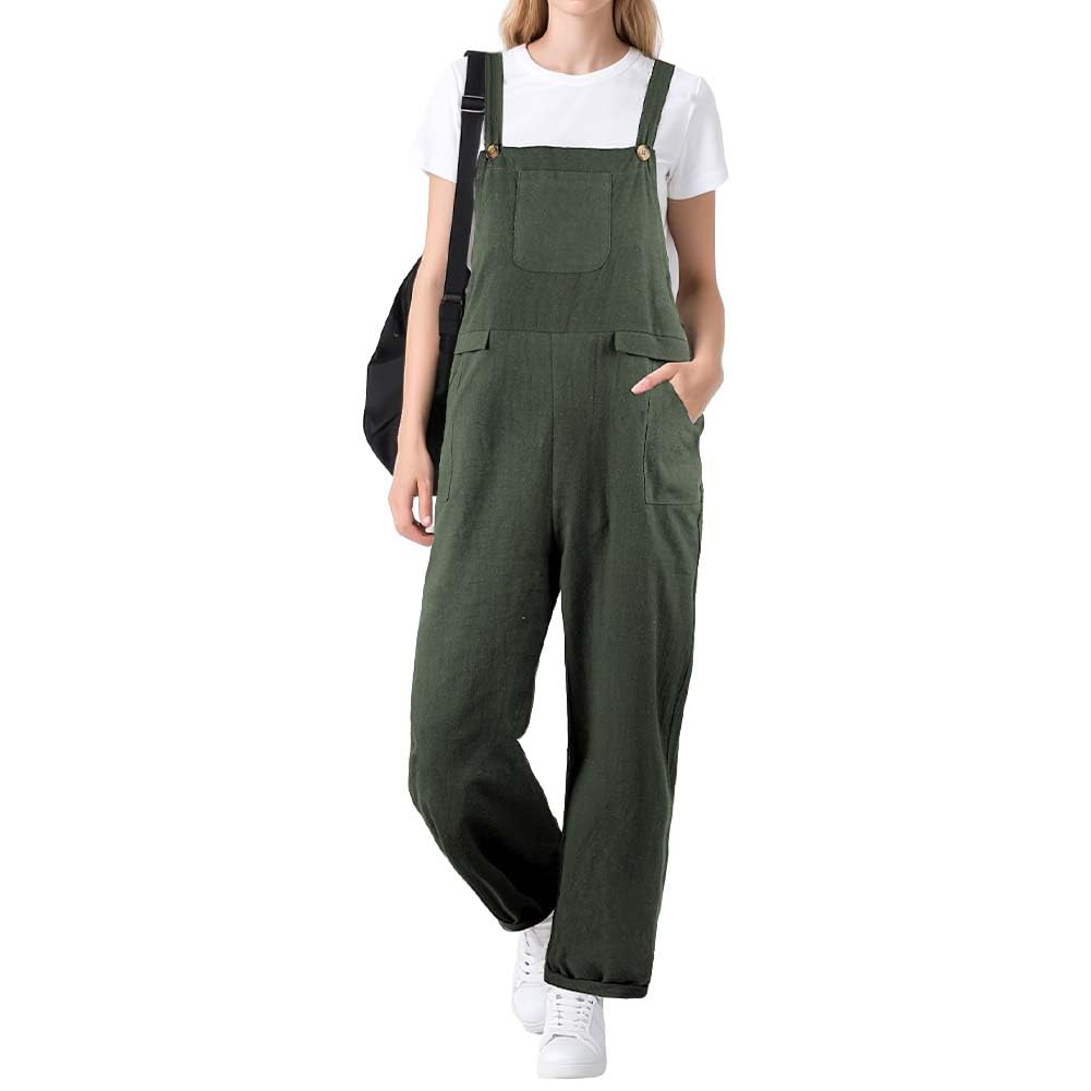 BSBUY Latzhose Damen Sommer mit Taschen Verstellbare Overalls Trägerhose Beiläufig Loose Hose Bib Pants Stretch Overall Damen Baggy Latzhose für Damen Jumpsuit Strampler Oversize Sommerhose Latzhosen