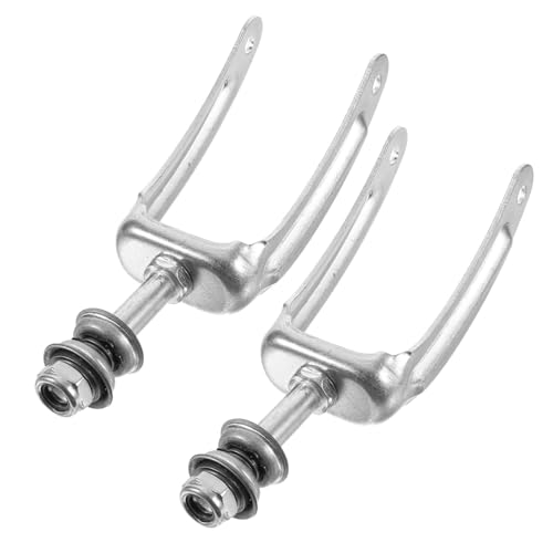 TOBBOMEY Soporte de acero de repuesto para silla de ruedas delantera con rodamientos, soporte de horquilla para sillas de ruedas eléctricas manuales, hierro chapado en zinc, funcionamiento estable y