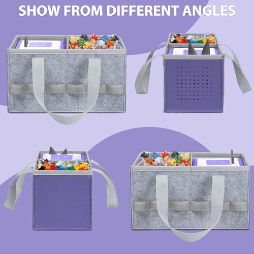 Image of IBVIVIC Carrying Case for Toniebox Starter Set and Figurines, Portable Travel Felt Cloth Musical Toy Folding Bag with Handle for Toniebox 2 and Accessories(Lavender Purple)