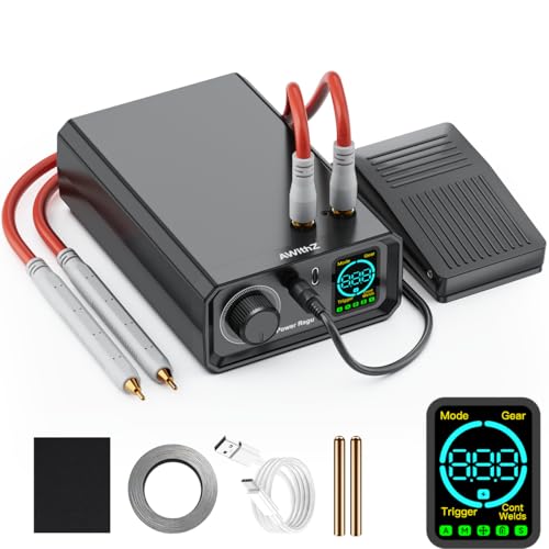 Akku-Punktschweißgerät, AWithZ 9000W Punktschweißgerät UK1, Drehknopfbedienung, 100Gänge, Fußpedalbedienung, 0,1–0,3mm Punktschweißgerät zur Herstellung von DIY-Akkupacks