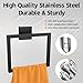 Matte Black Square Towel Ring, SUS304 Stainless Steel Hand Towel Holder for Bathroom Kitchen, Modern Style Towel Hanger, Thicken Ring Towel Holder, Towel Rack Square Wall Mounted