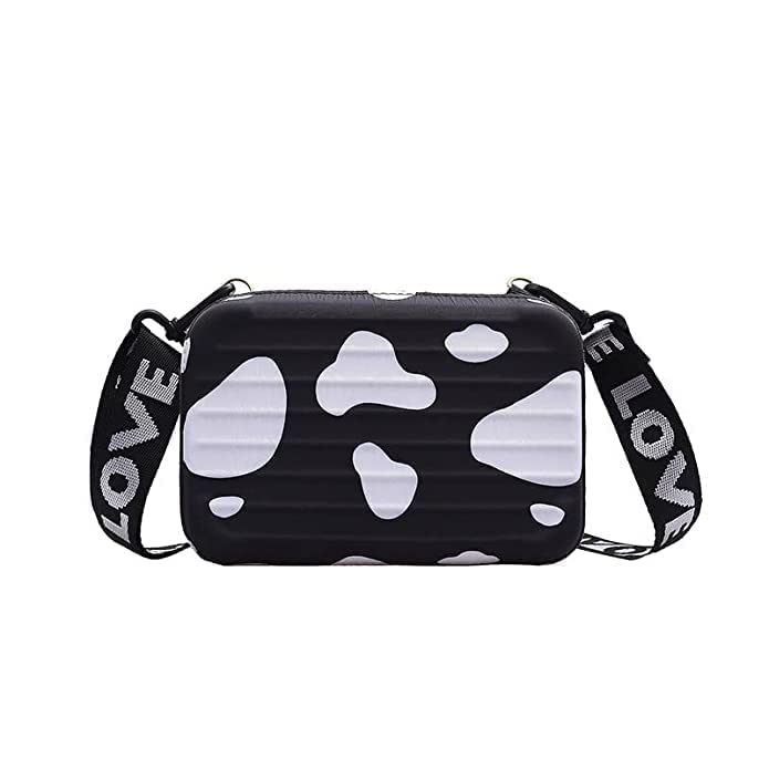 Fashionyapa forever young crossbody & Mini Suitcase Sling Box Bag For Womens And Girls Multicolor with Detachable Shoulder Strap and Convertible into Cosmetic (Cow Print) (B0C1BNLZ4G) Amazon Price History, Amazon Price Tracker