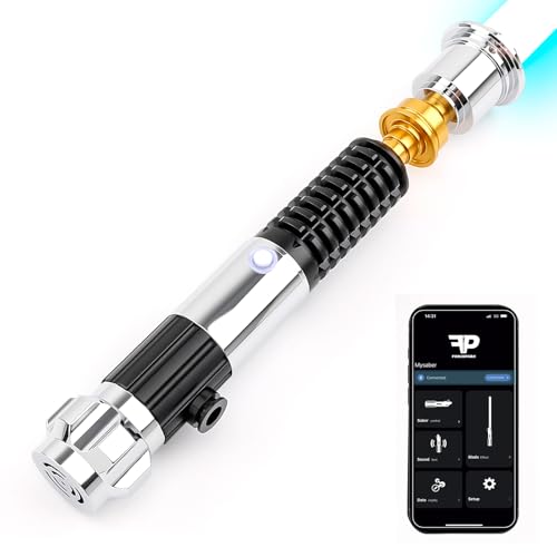 Saberforms Pixel Version Dueling Lightsaber, Motion Control Smooth Swing 27 Sound Fonts with Infinite Color Changing, Premium Metal Handle Light Saber for Adults and Kids Gift