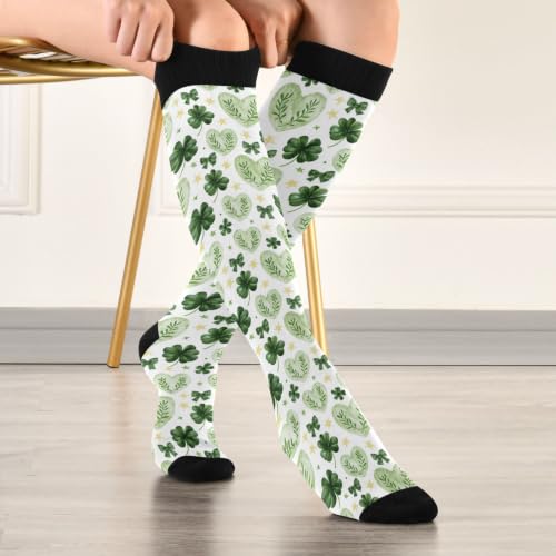 Image of Wusikd Halloween Black Cat Compression Socks for Women and Men Circulation Pumpkin Long Socks for Athletic Running 1