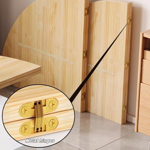 4-Fold Foldable Round Table Top Extender, Marble Texture, 47.2-78.7in Diameter, Wood Replaceable Design, Perfect for Home Kitchens, Dining, and Events (130cm/51.2in)