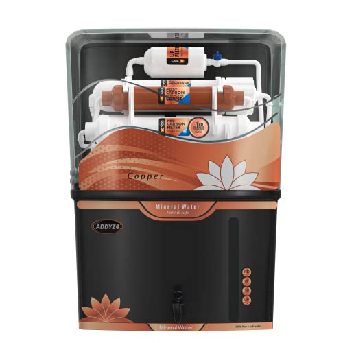 Image of Addyz Smart Water Purifier Copper + Mineral RO+ UV +TDS Controller with elegant design 12 Litres Storage with Goodness of Copper (Made in India)