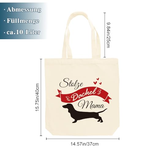 LmashRbaiw Taschen Geschenk für Hundebesitzer,Stolze Dackel Mama,Inspiration Geschenke,Geschenk für Beste Freunde Mädchen Schwester Kollegen
