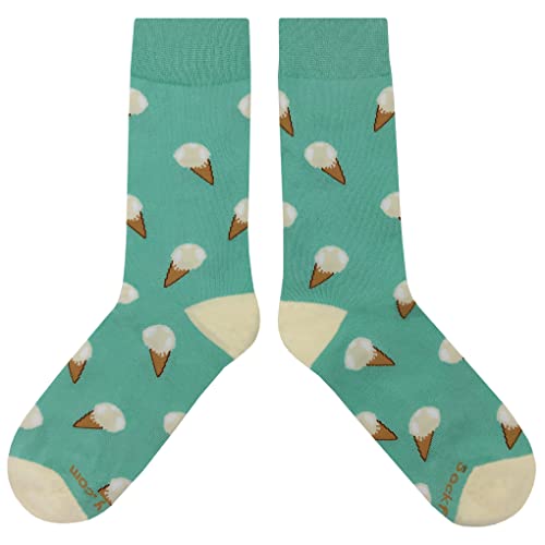 Ice Cream Social Dress Socks Funny Novelty Crazy Fun Design Men Size 8-12 Cotton Casual Crew Colorful Funky Fancy Socks Gift for Men2