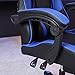Ergonomic Gaming Chair, Comfortable Gaming Chair with Footrest, Computer Chair Leather Desk Chair Mesh Adjustable Swivel Gaming Office Chair with Lumbar Support（Black/Blue）