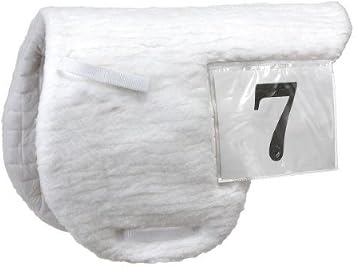 Equiroyal Fleece Number English Pad. Saddle pad. Removable Plastic Number Sleeve