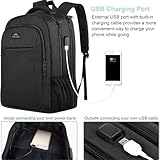 MATEIN Rucksack Herren, Groß Laptop Rucksack 17,3 Zoll Schulrucksack Laptoptasche mit USB Ladeanschluss Anti Diebstahl Business Arbeit Reisen Backpack Teenager Notebook College Tech Damen, Schwarz